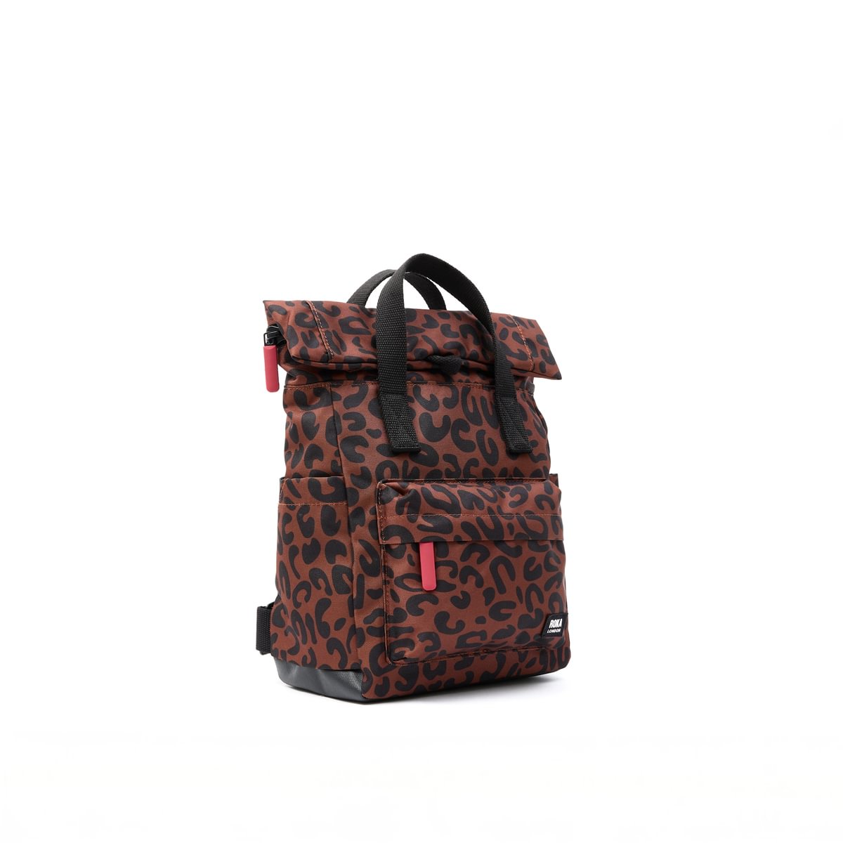 Roka Backpack Small Canfield B Recycled Canvas: Scarlet Leopard Print