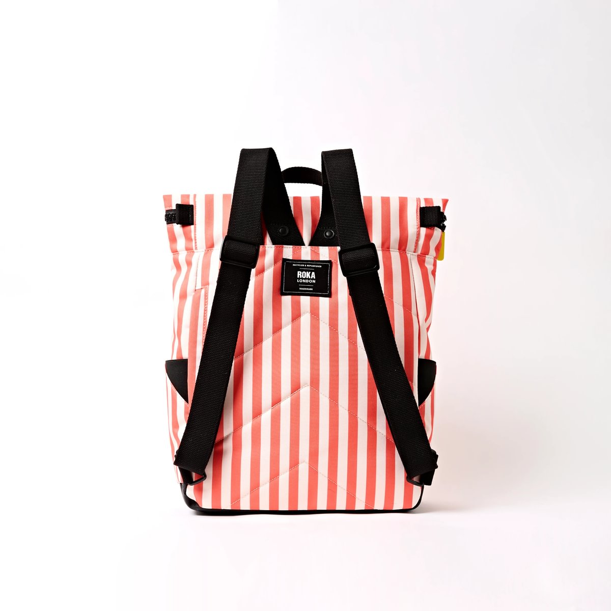 Roka Medium Canfield B Recycled Canvas: Coral Stripe at Bibelot Leek