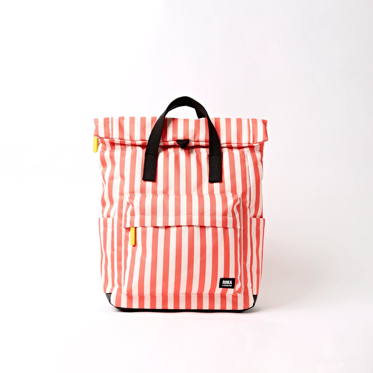 Roka Medium Canfield B Recycled Canvas: Coral Stripe at Bibelot Leek