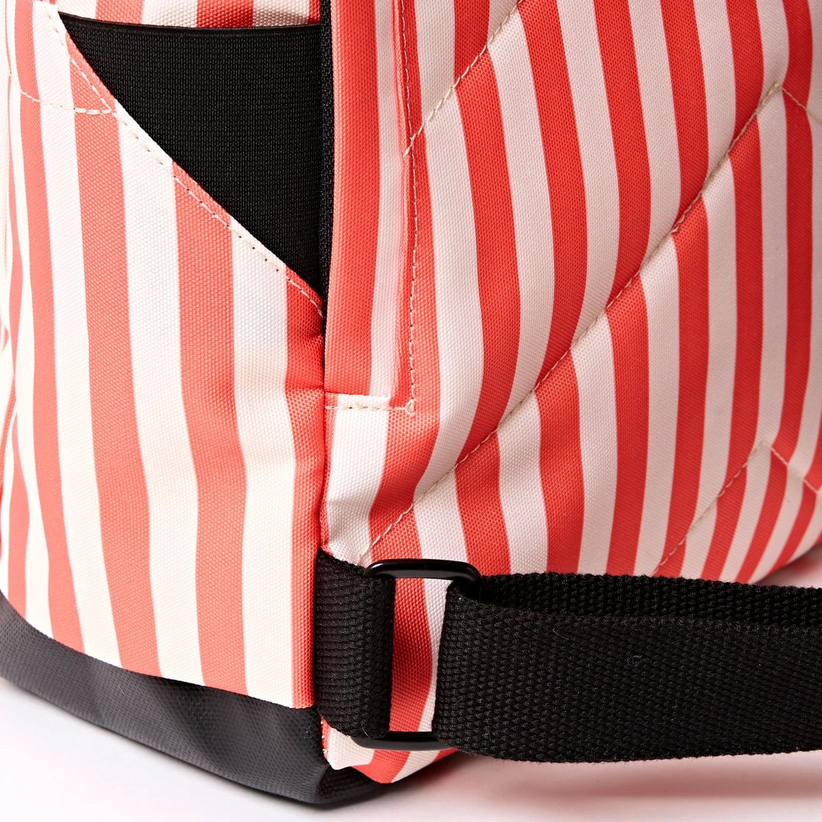 Roka Backpack Small Canfield B Recycled Canvas: Coral Stripe at Bibelot Leek