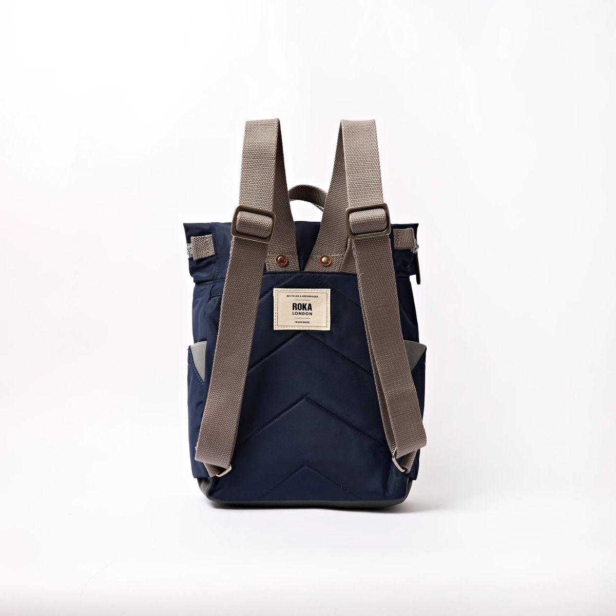 Roka Backpack Small Canfield B Recycled Nylon: Midnight Stripe at Bibelot Leek