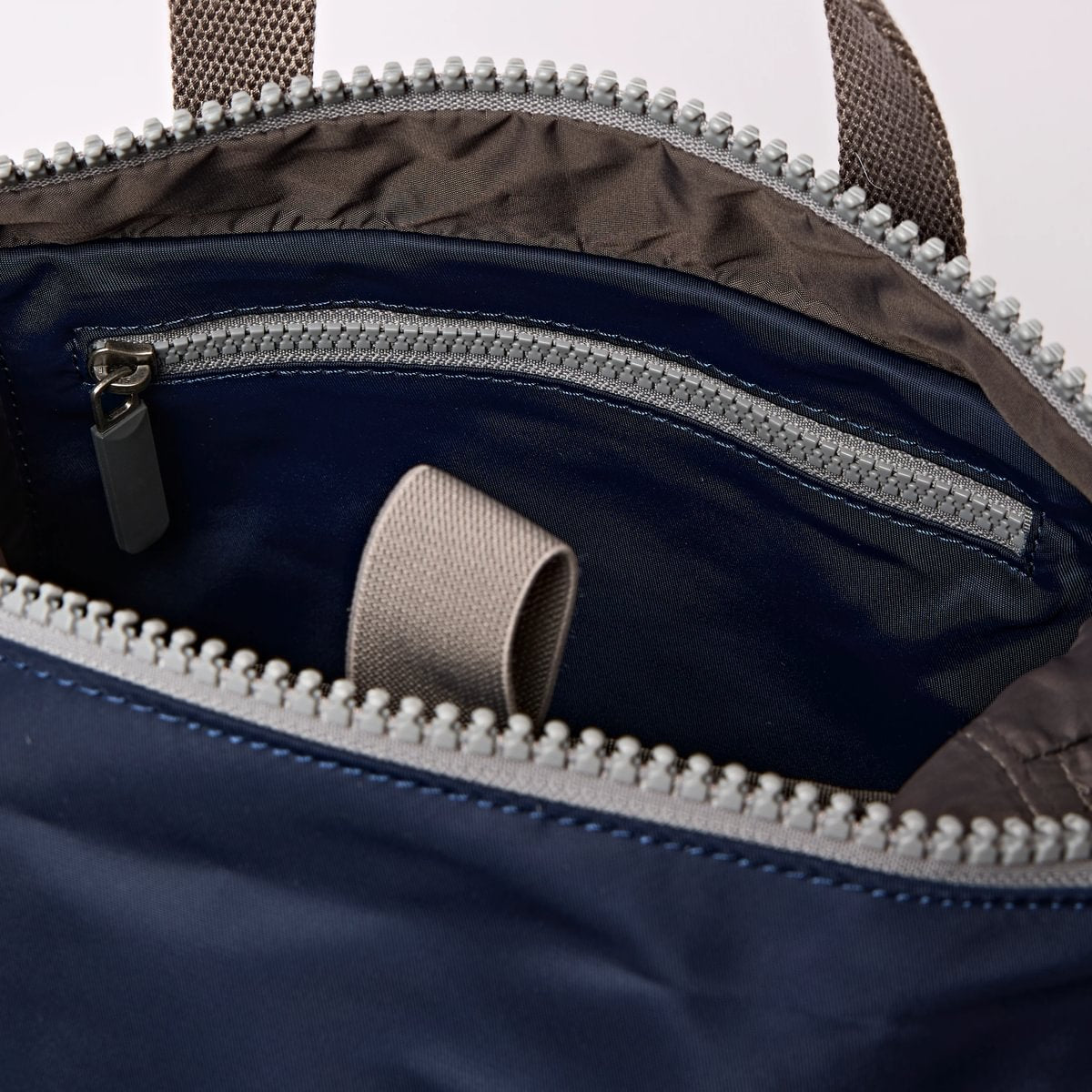 Roka Backpack Small Canfield B Recycled Nylon: Midnight Stripe at Bibelot Leek