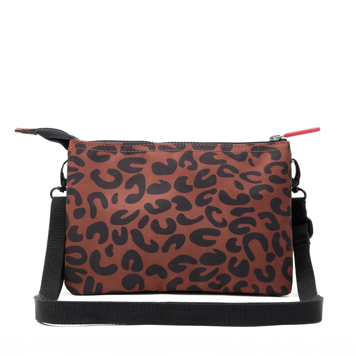 Roka Carnaby Crossbody XL Scarlet Leopard Print Recycled Canvas