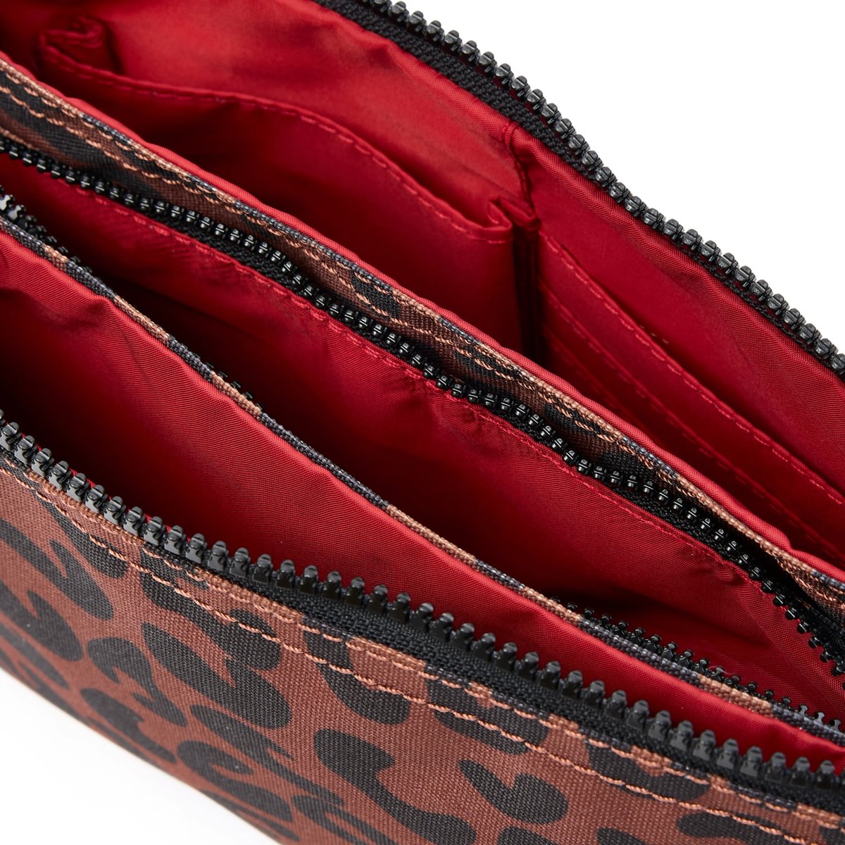 Roka Carnaby Crossbody XL Scarlet Leopard Print Recycled Canvas