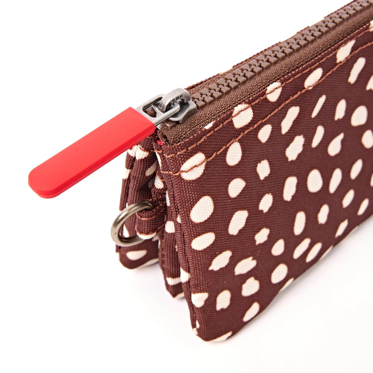 ROKA Small Carnaby Wallet – Brown Dot Recycled Canvas at Bibelot Leek UK Stockist