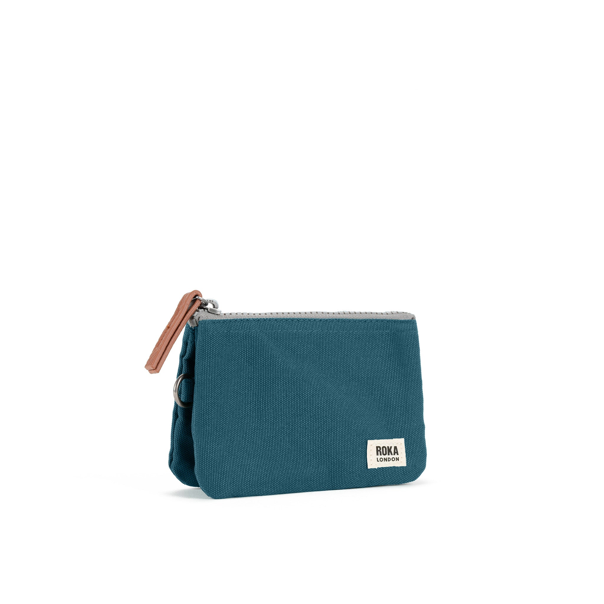 Roka Small Carnaby Recycled Canvas Wallet: Teal Bibelot Leek Staffordshire UK