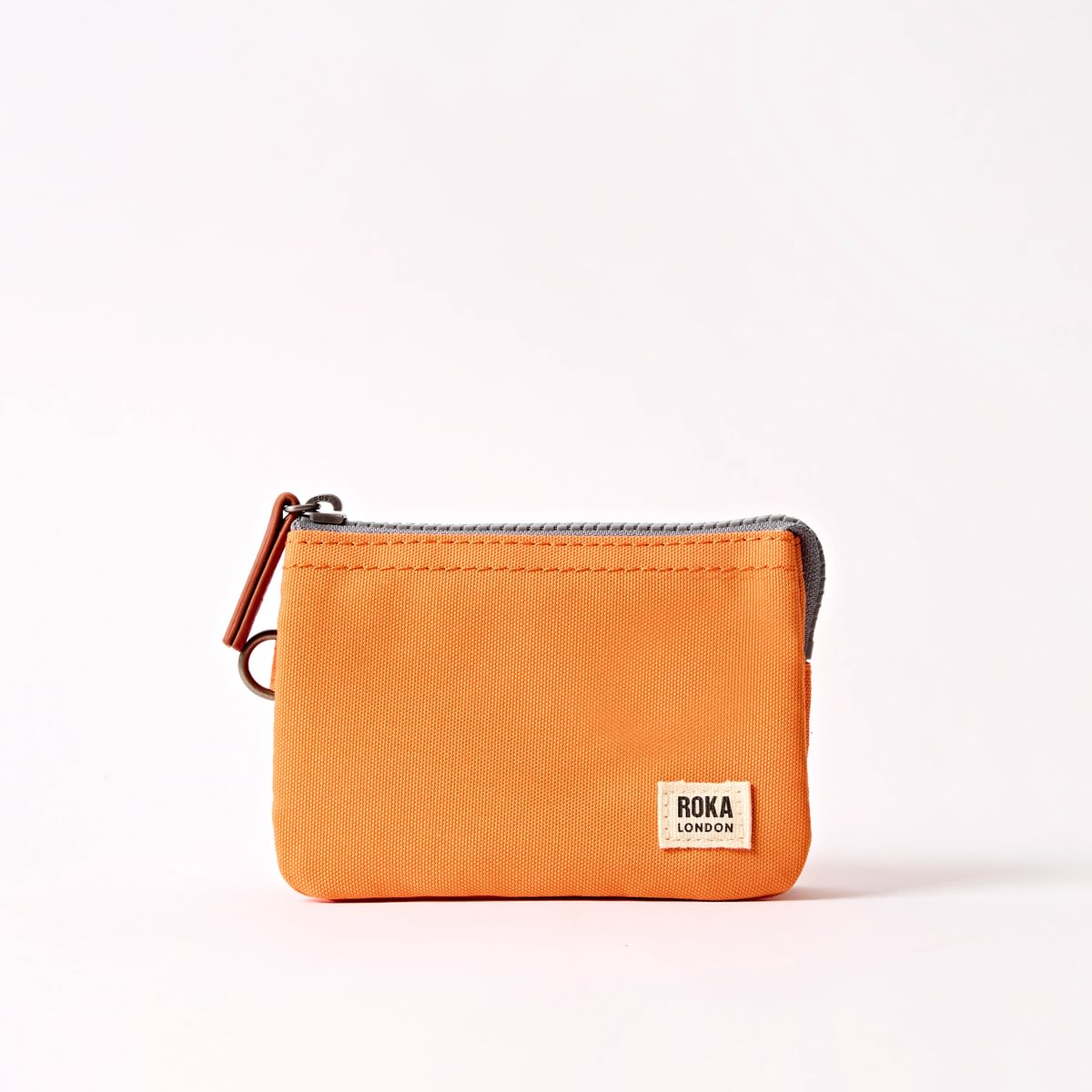 Roka Small Carnaby Recycled Canvas Wallet: Jaffa Orange at Bibelot Leek