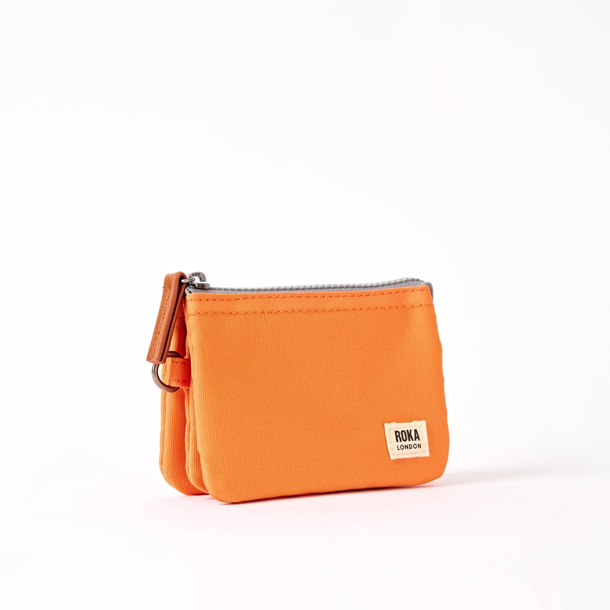 Roka Small Carnaby Recycled Canvas Wallet: Jaffa Orange at Bibelot Leek