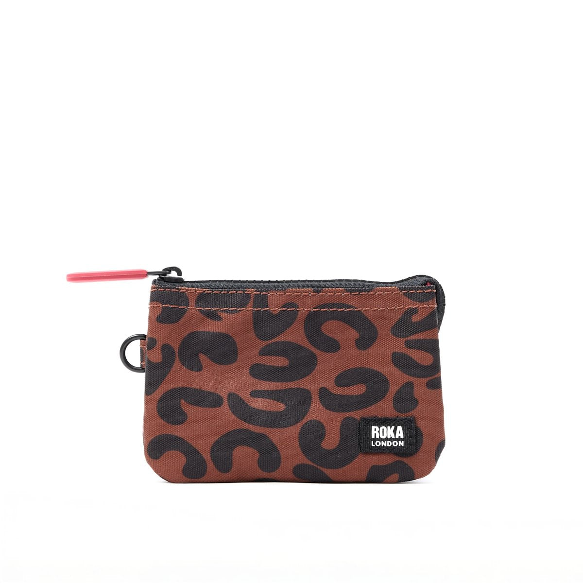 Roka Small Carnaby Recycled Canvas Wallet: Scarlet Leopard Print