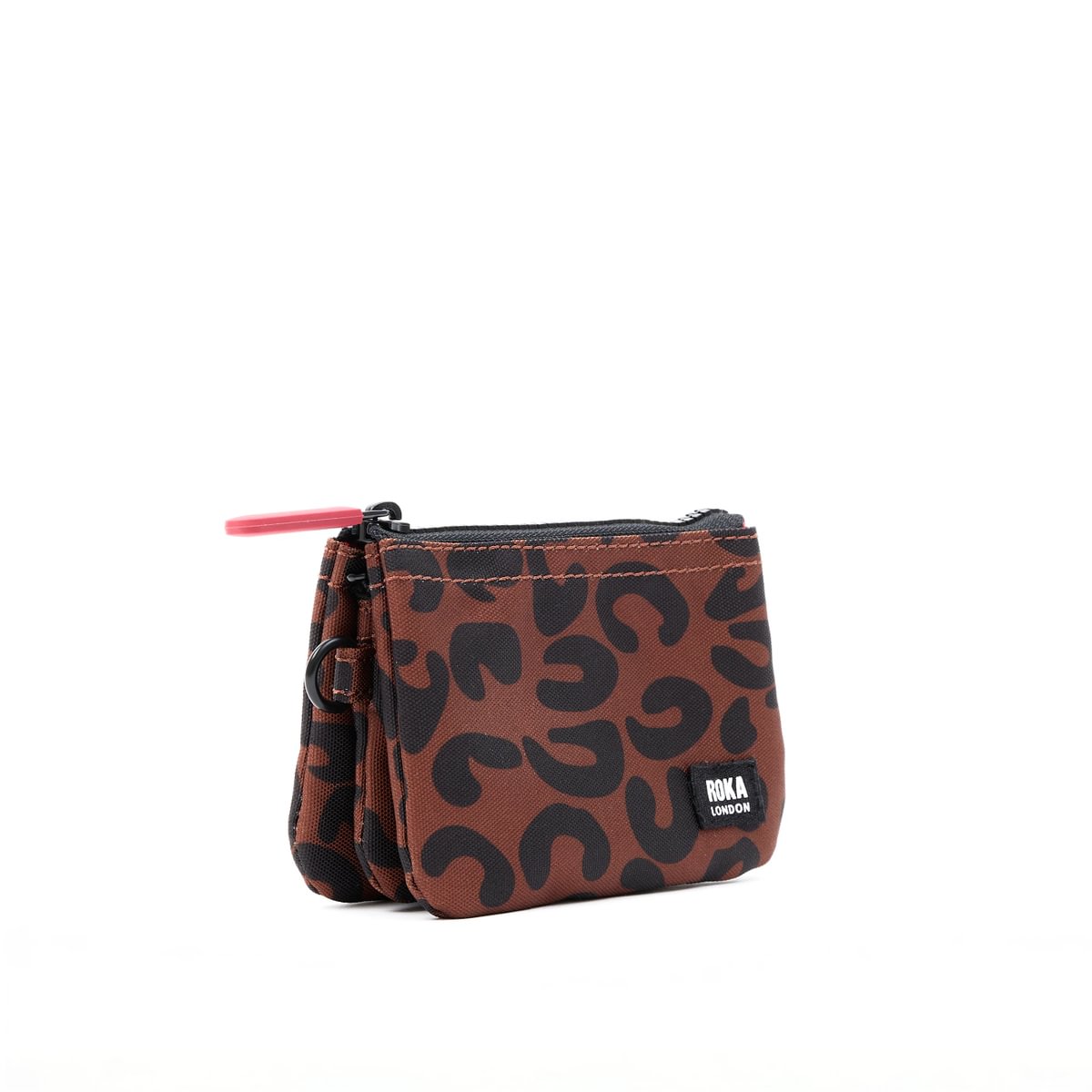 Roka Small Carnaby Recycled Canvas Wallet: Scarlet Leopard Print
