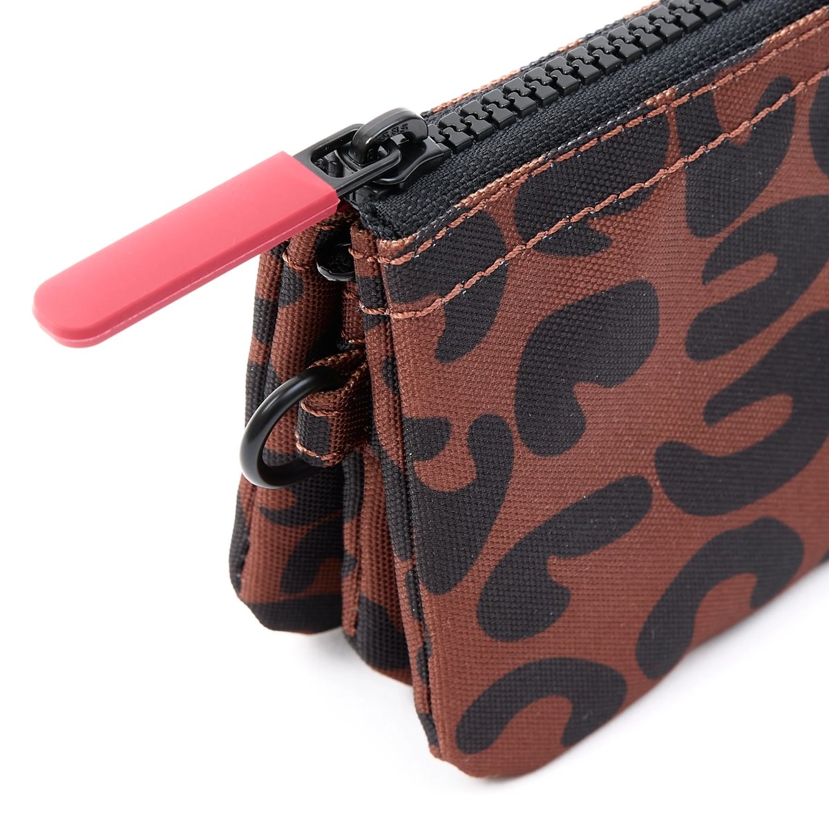 Roka Small Carnaby Recycled Canvas Wallet: Scarlet Leopard Print
