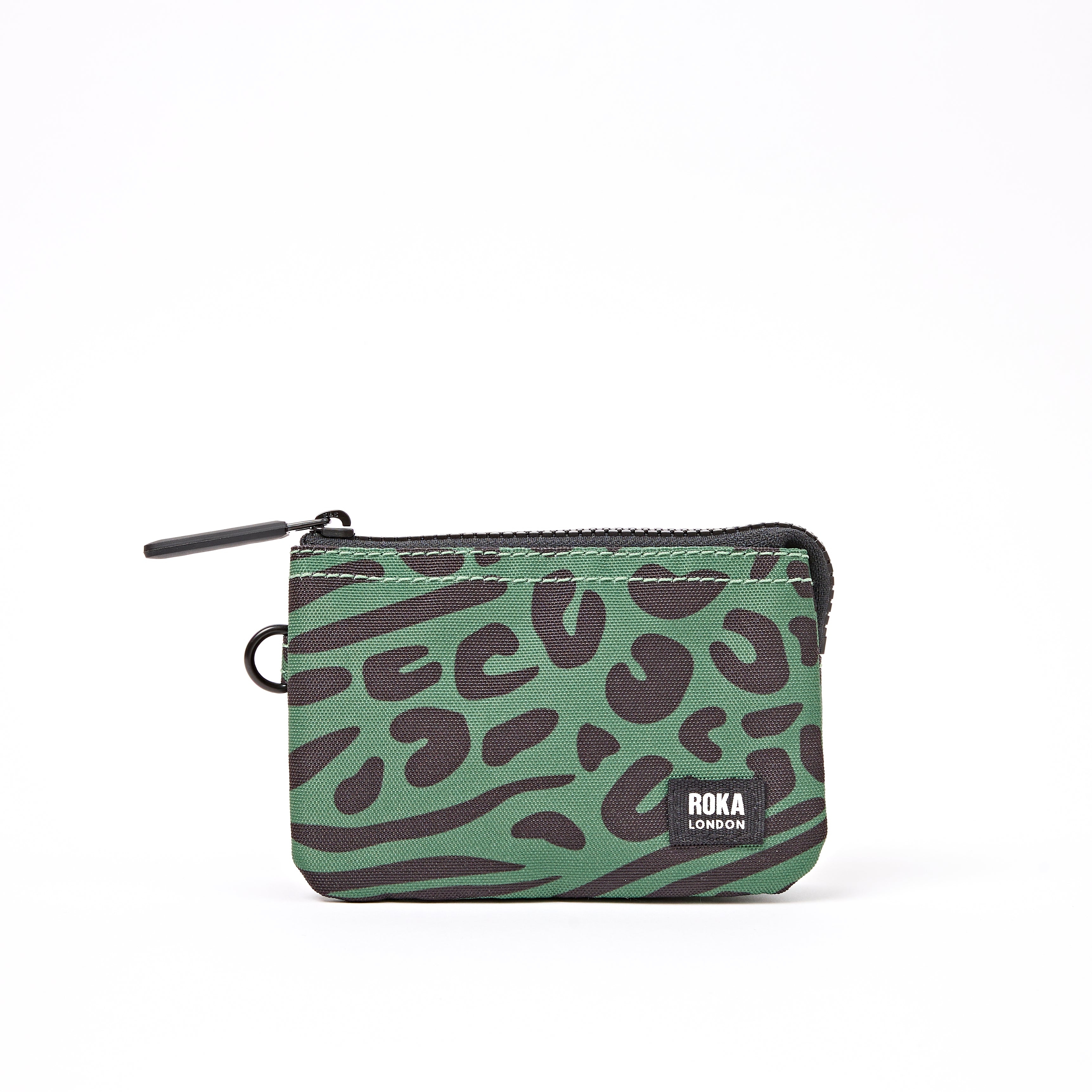 ROKA Small Carnaby Wallet – Mixed Animal Artichoke Recycled Canvas at Bibelot Leek UK Stockist