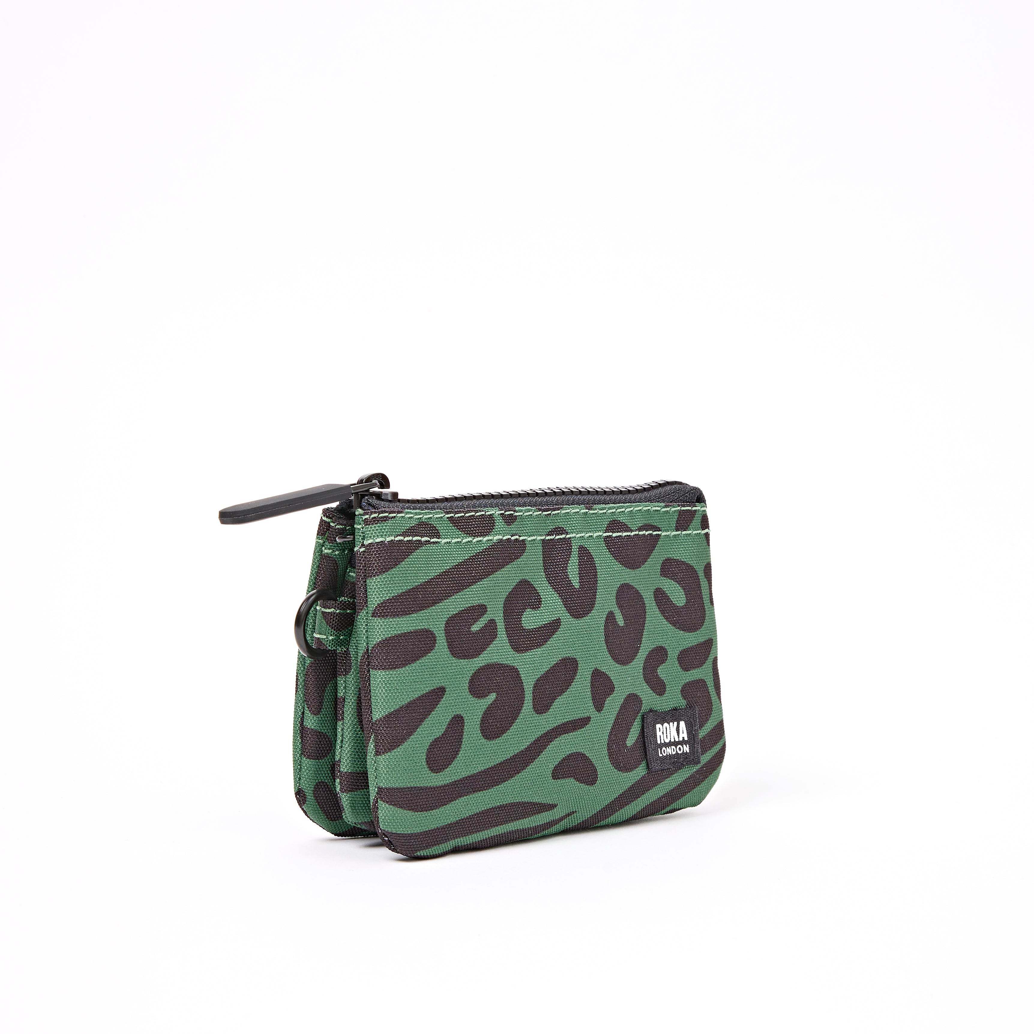 ROKA Small Carnaby Wallet – Mixed Animal Artichoke Recycled Canvas at Bibelot Leek UK Stockist
