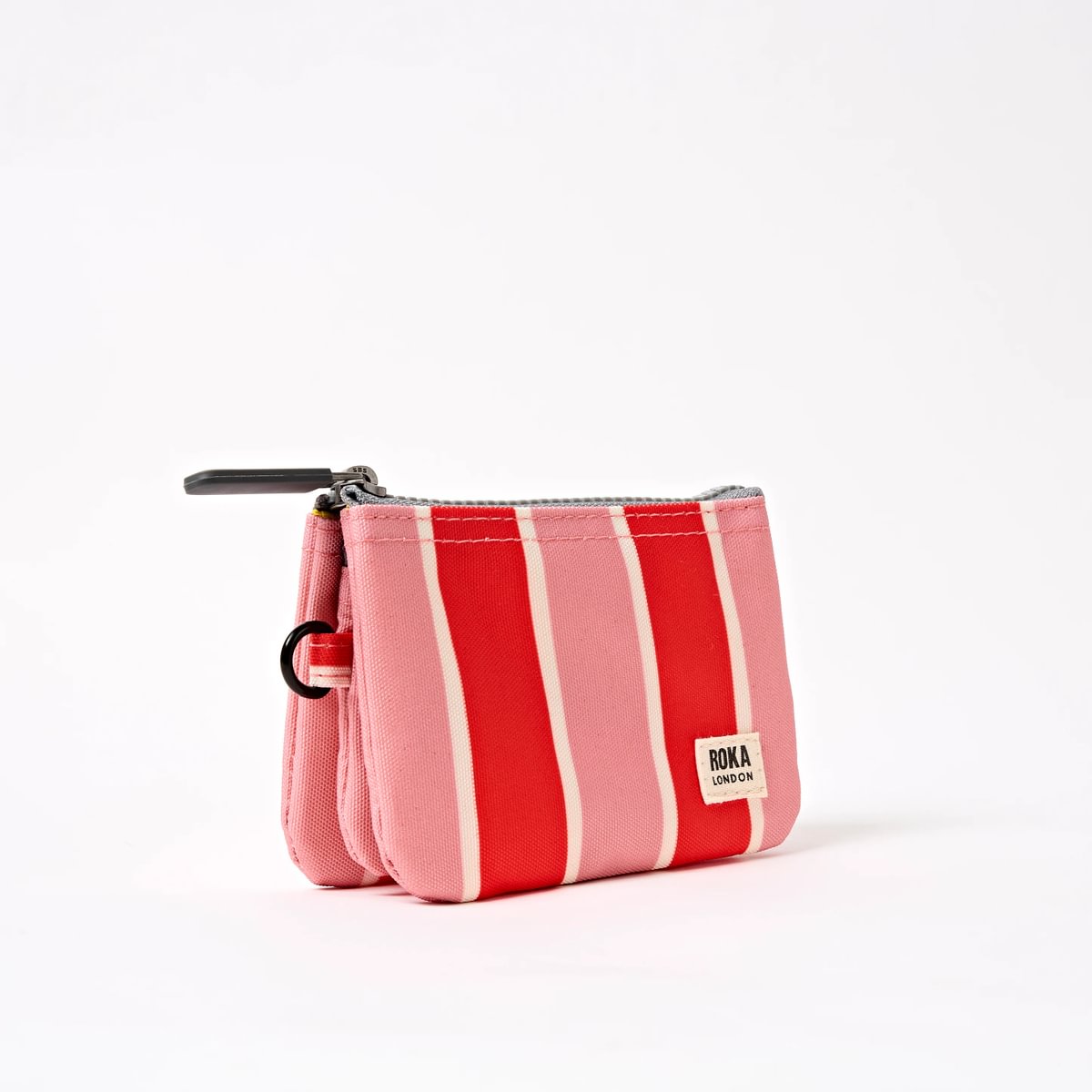 Roka Small Carnaby Recycled Canvas Wallet: Seaside Stripe at Bibelot Leek