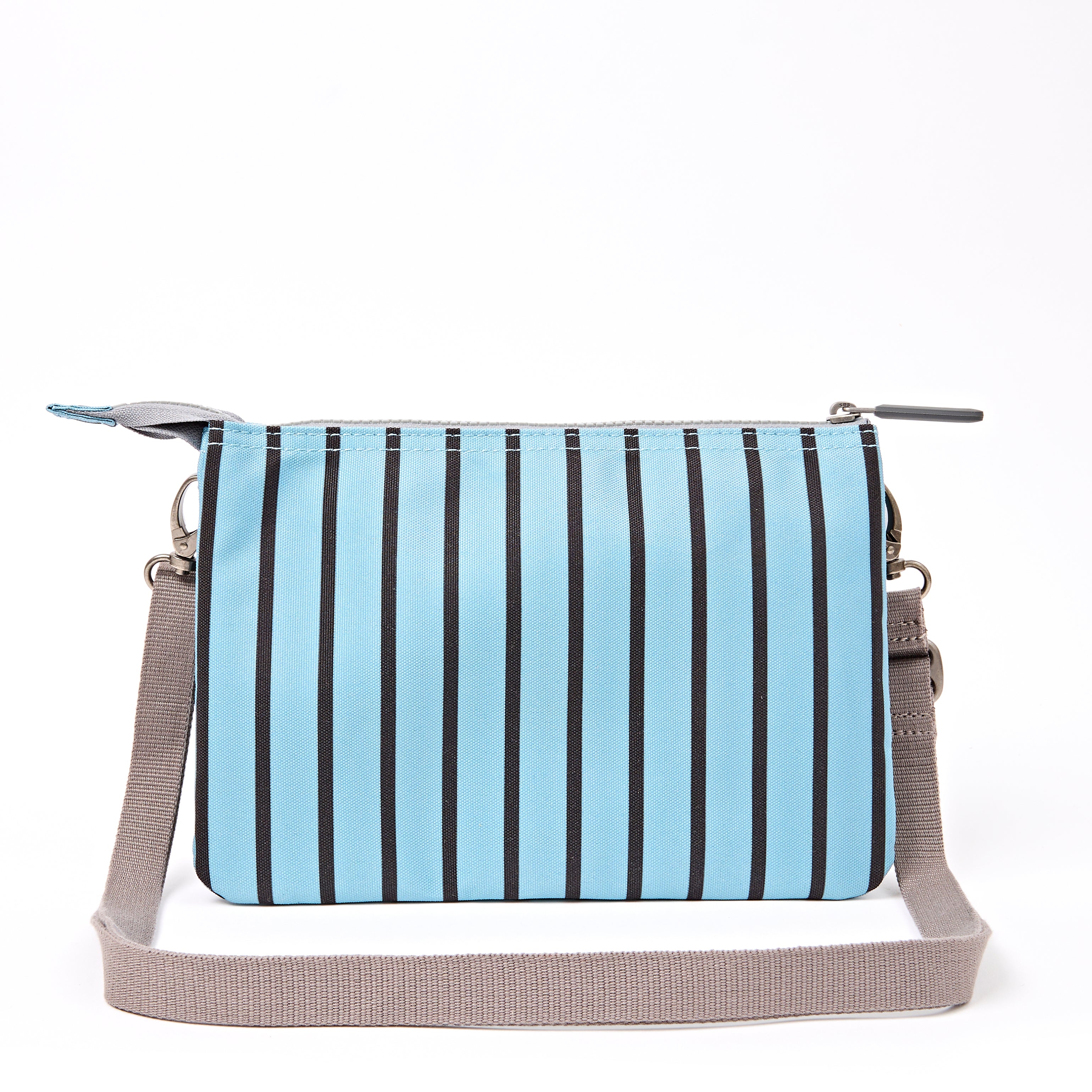 Roka Carnaby Crossbody XL Blue Stripe Recycled Canvas at Bibelot Leek UK Stockist