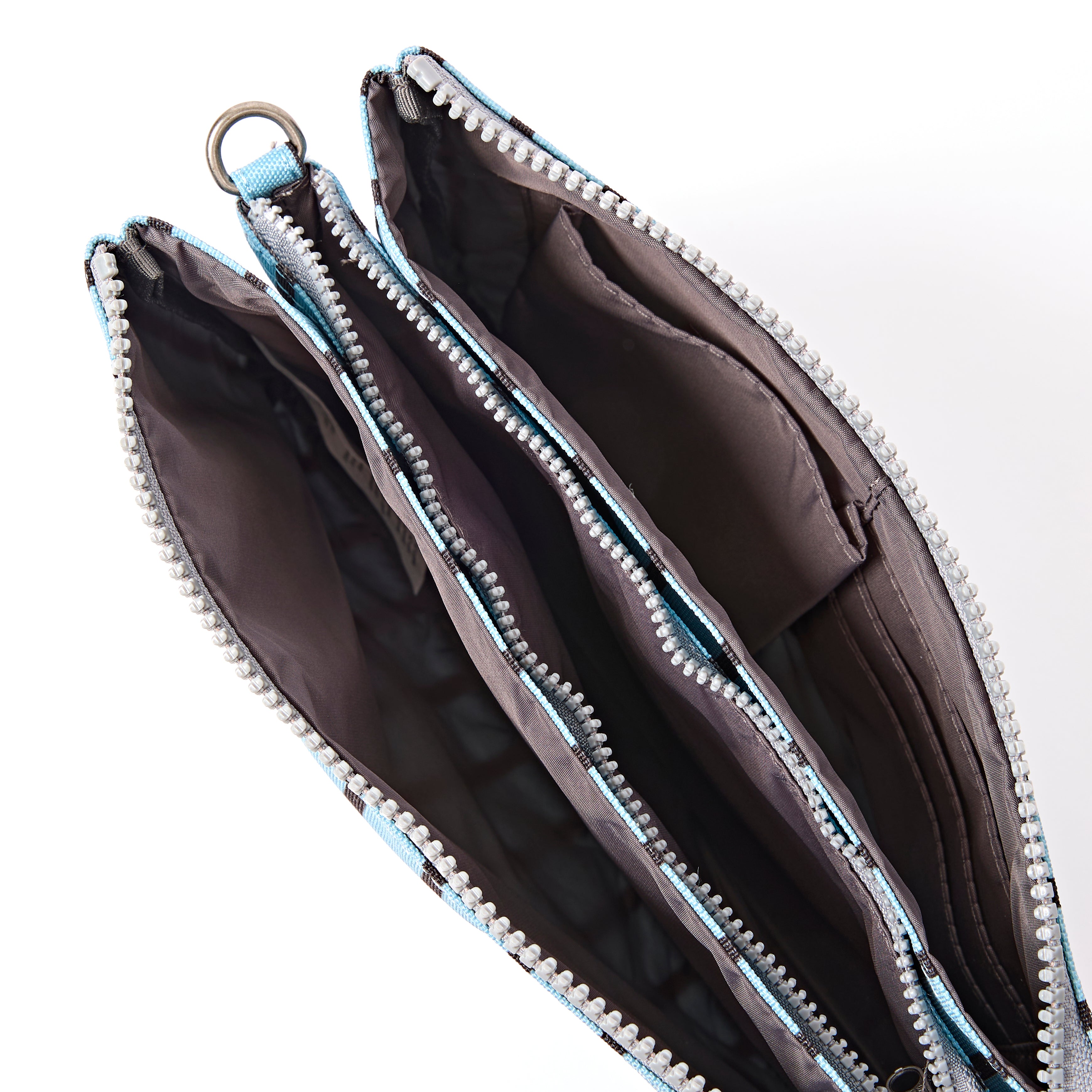 Roka Carnaby Crossbody XL Blue Stripe Recycled Canvas at Bibelot Leek UK Stockist