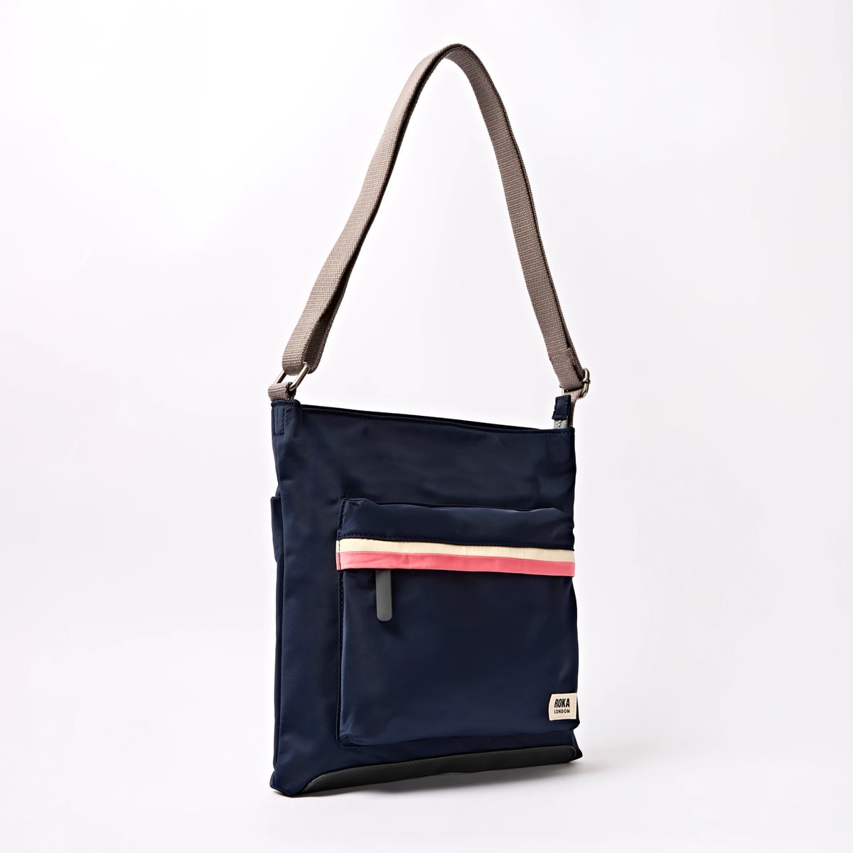Roka Kennington Crossbody in Midnight Stripe Nylon - Medium at Bibelot Leek