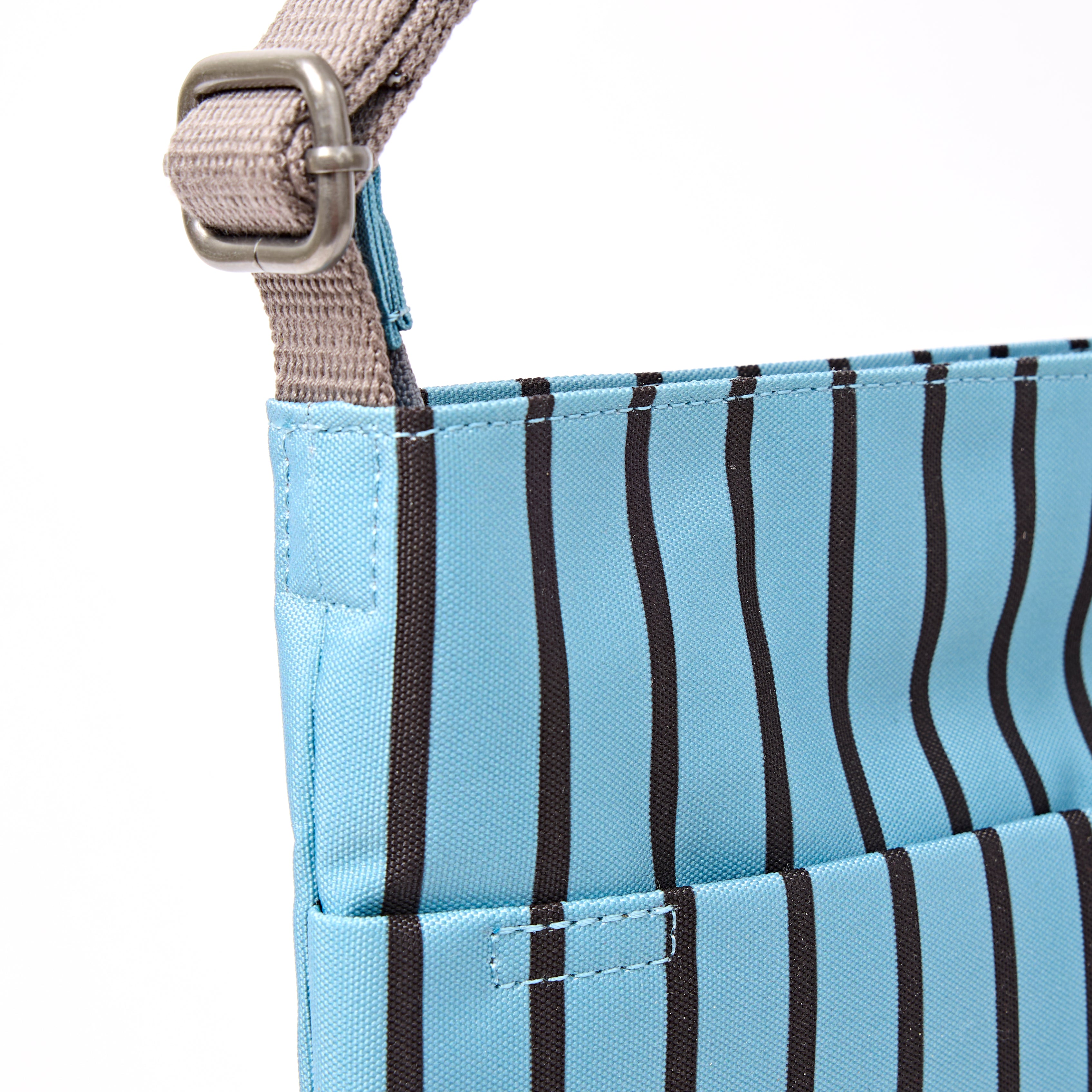 Roka Kennington Crossbody Bag Recycled Canvas: Blue Stripe at Bibelot Leek UK Stockist