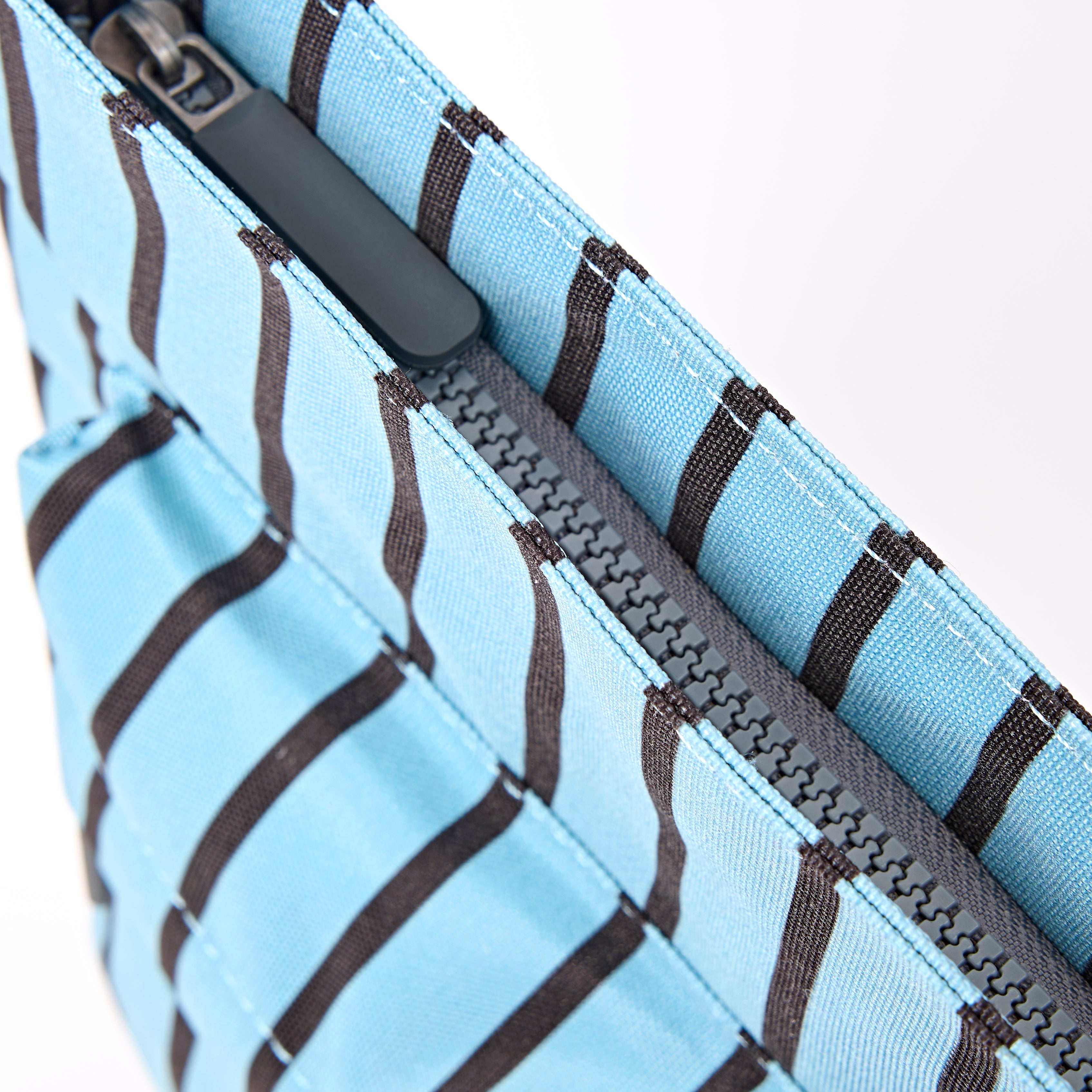 Roka Kennington Crossbody Bag Recycled Canvas: Blue Stripe at Bibelot Leek UK Stockist