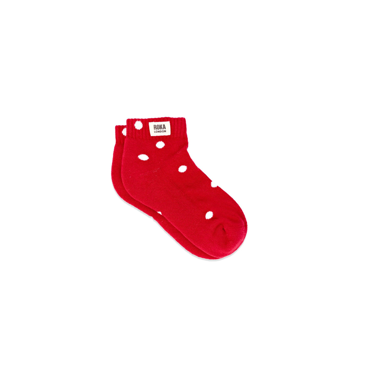 Roka Wembley Ankle Socks for Kids: Scarlet Dot at Bibelot Leek UK Stockist