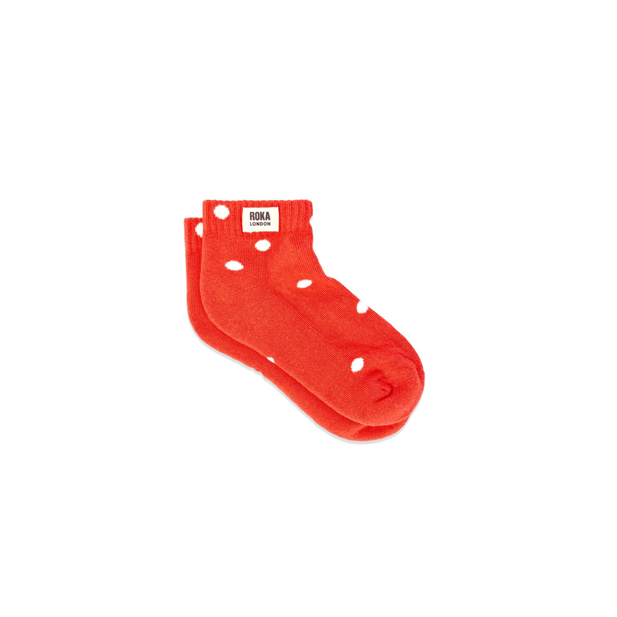 Roka Wembley Ankle Socks for Kids: Spicy Orange Dot at Bibelot Leek UK Stockist