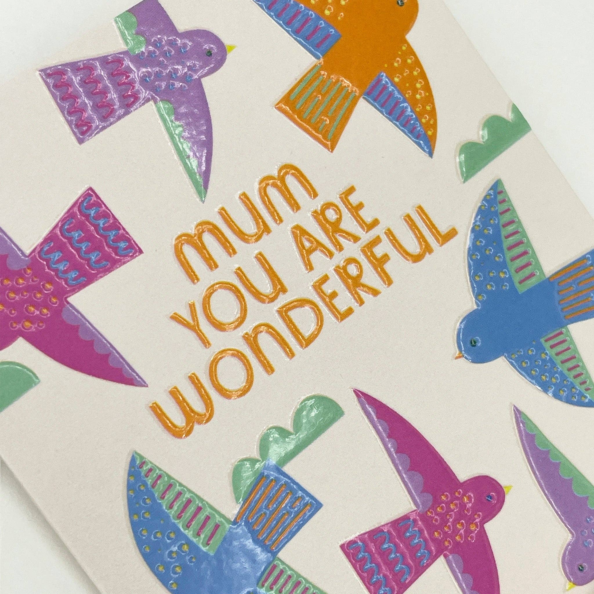 Raspberry Blossom Mum You Are Wonderful Card at Bibelot Leek