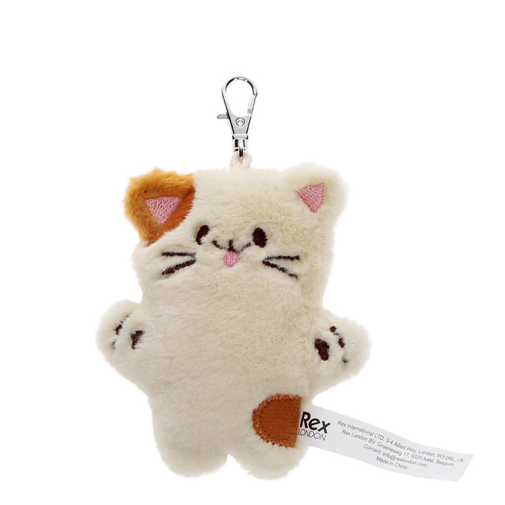 Rex London Fluffy Keyring Bag Charm - Cat at Bibelot Leek UK Stockist
