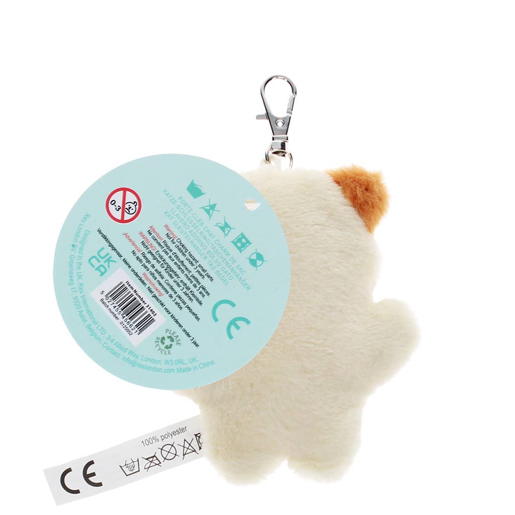 Rex London Fluffy Keyring Bag Charm - Cat at Bibelot Leek UK Stockist