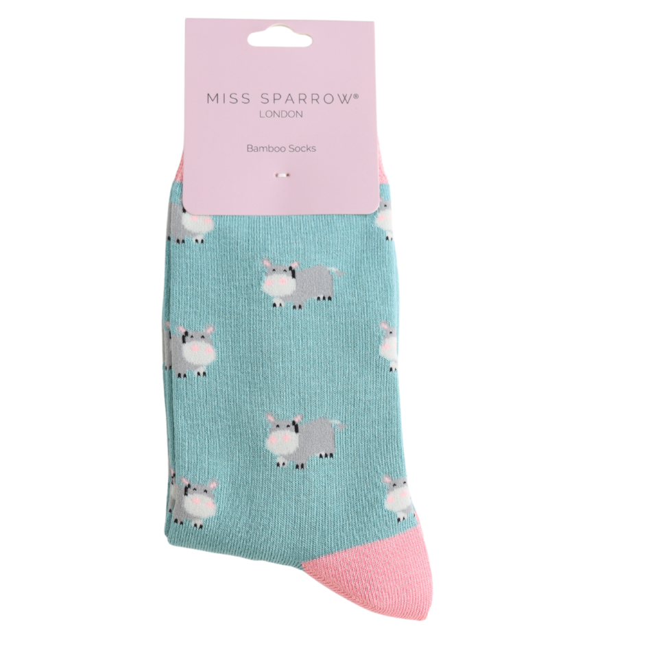 Miss Sparrow Hippos Socks Duck Egg at Bibelot Leek