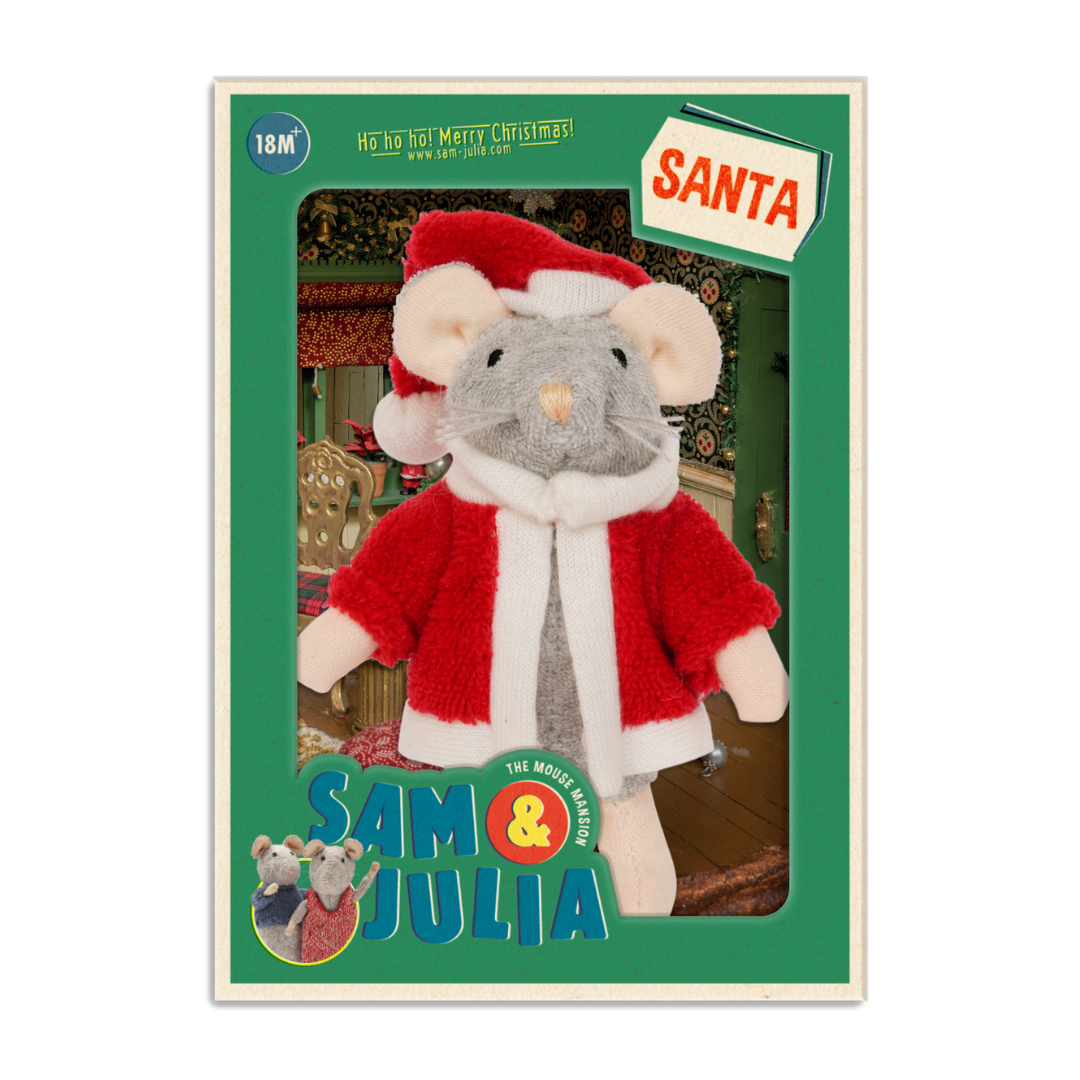 Sam & Julia Mouse Mansion Santa Mouse Doll UK Stockist