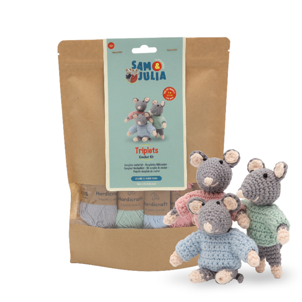Sam & Julia The Mouse Mansion Crochet Kit - The Triplets UK Stockist