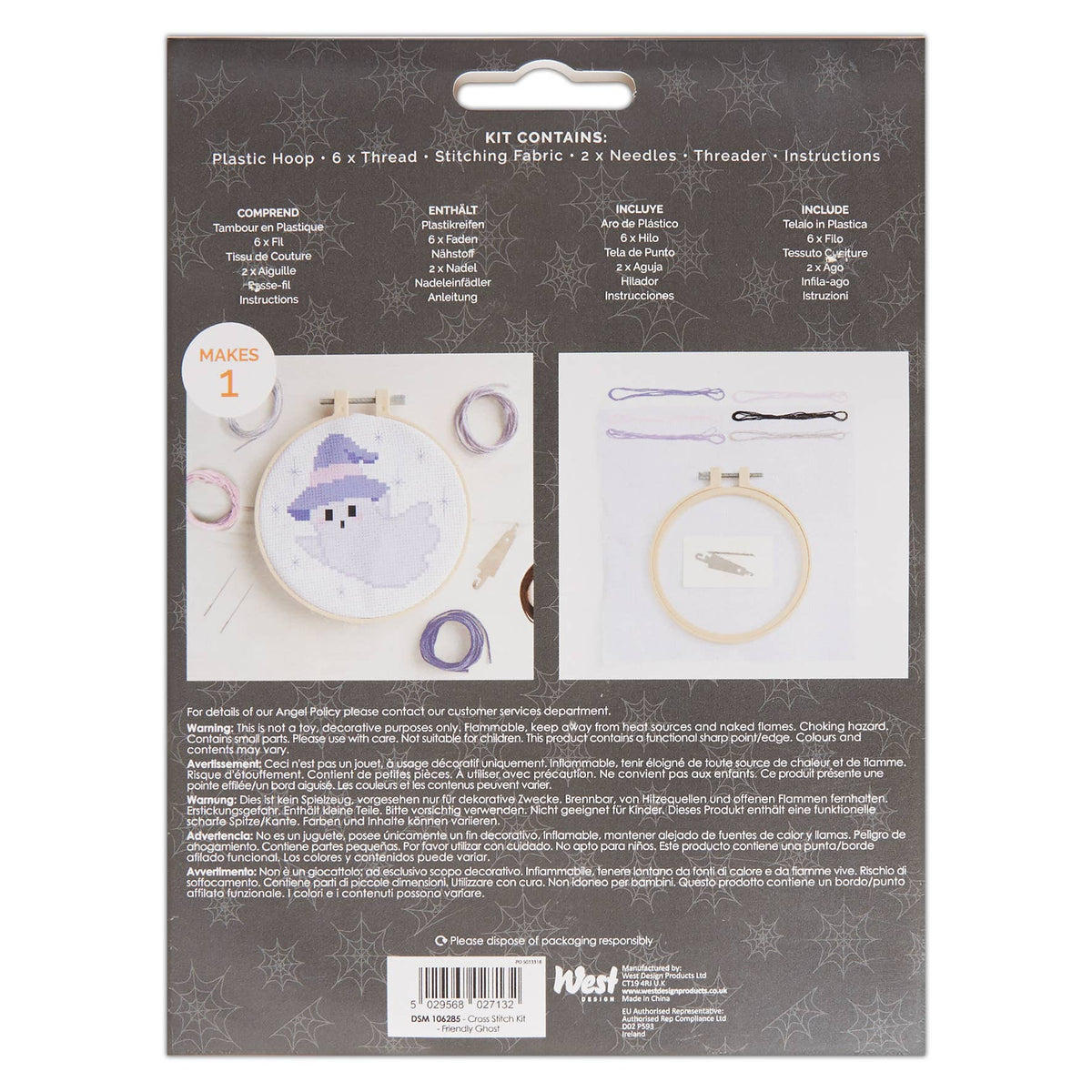 Simply Make Friendly Ghost Cross Stitch Kit at Bibelot Leek UK Stockist