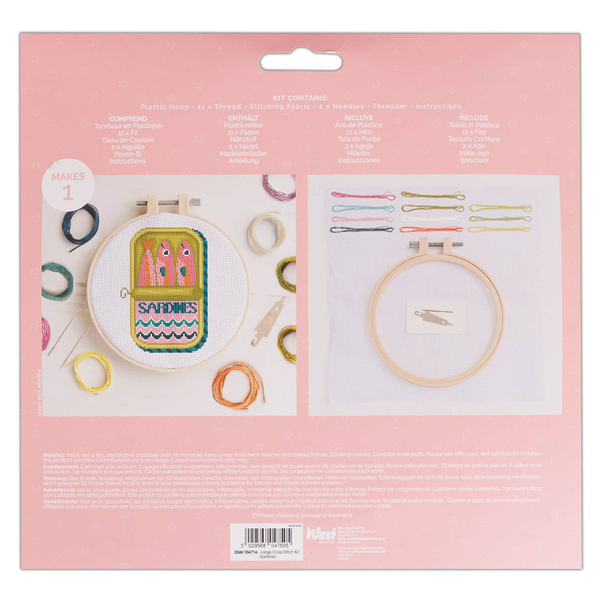 Simply Make Sardines Cross Stitch Kit at Bibelot Leek UK Stockist