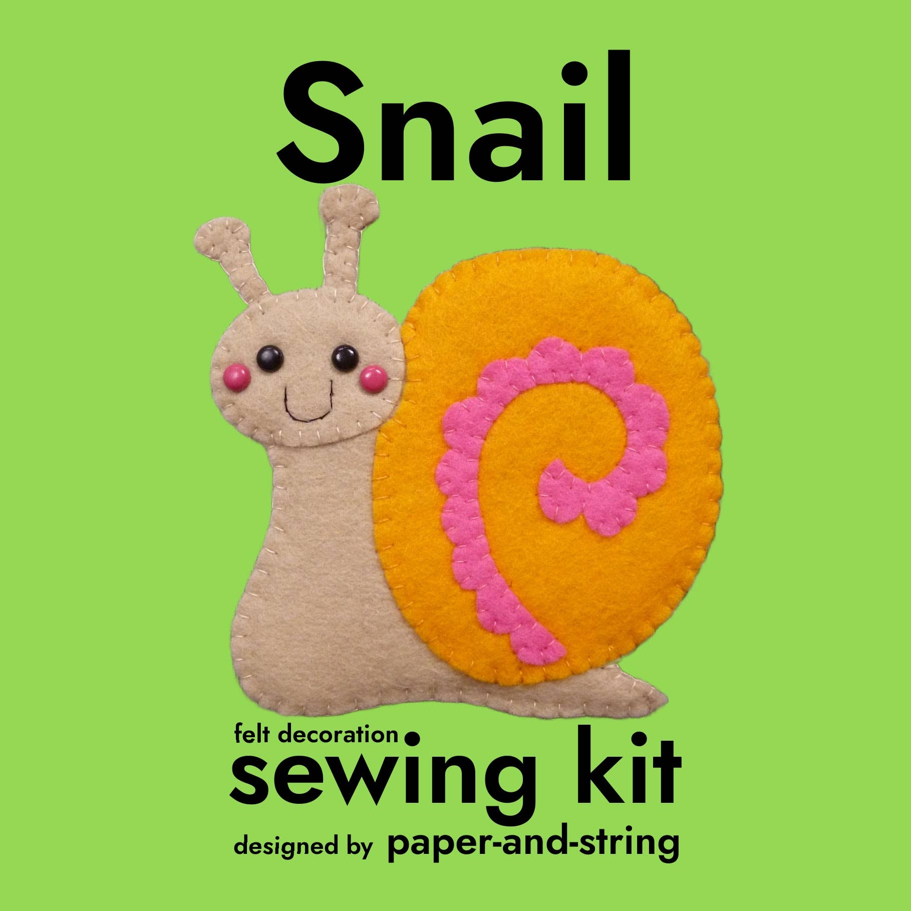 Paper and String Snail Felt Decoration Sewing Kit at Bibelot, Leek
