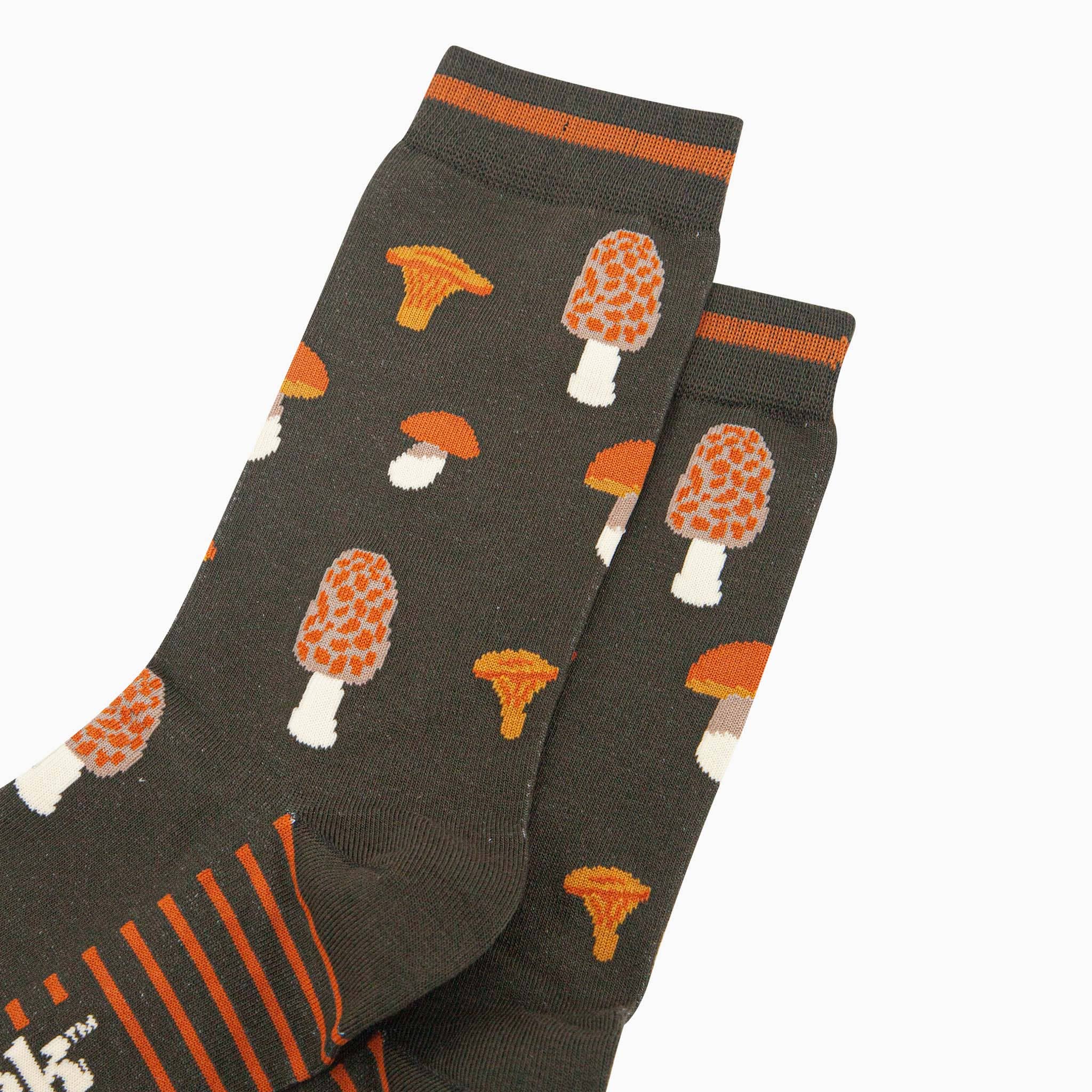 Sock Talk Mushroom Foraging Bamboo Socks in Khaki at Bibelot Leek