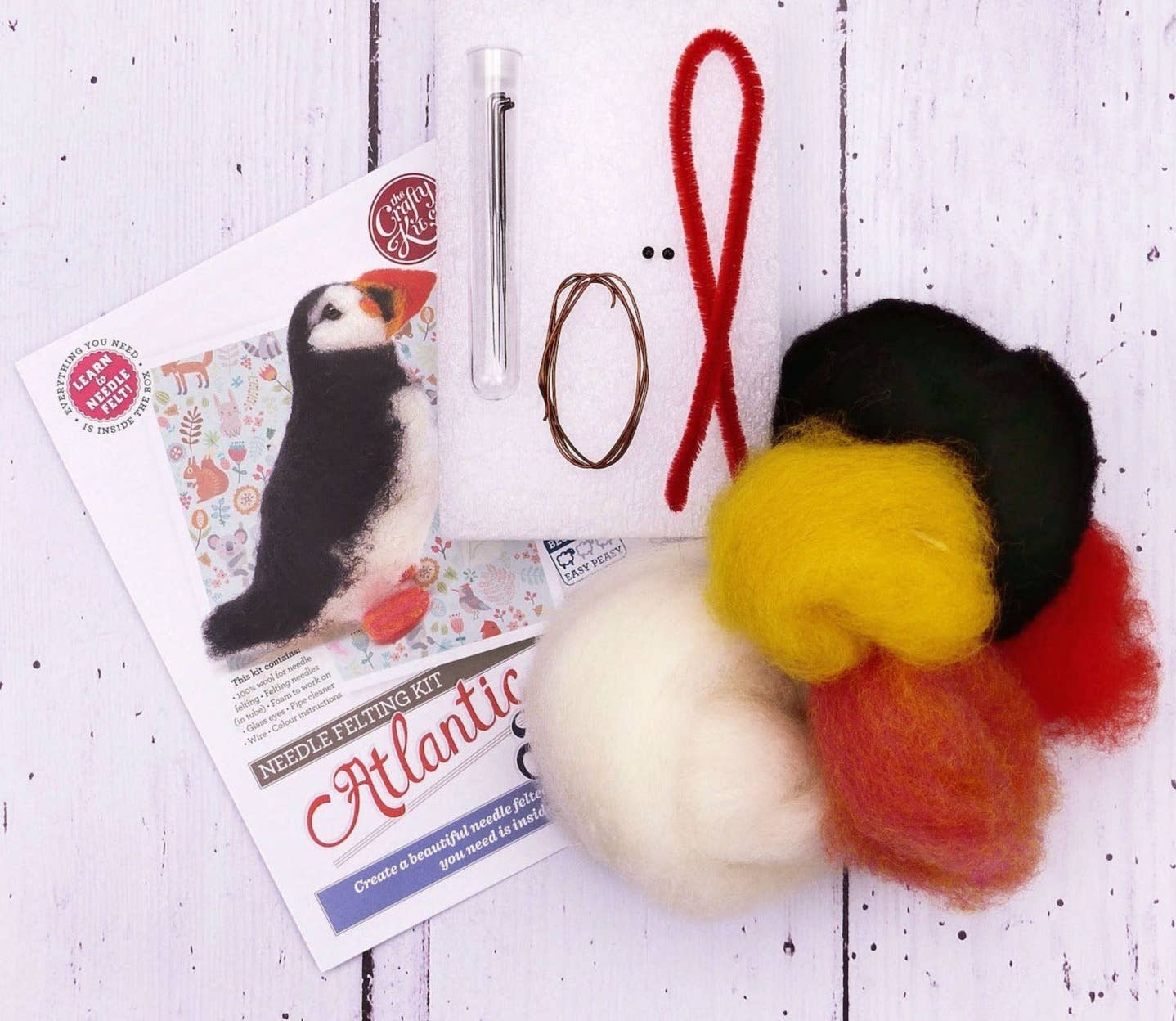 The Crafty Kit British Birds - Atlantic Puffin Needle Felting Craft Kit at Bibelot Leek