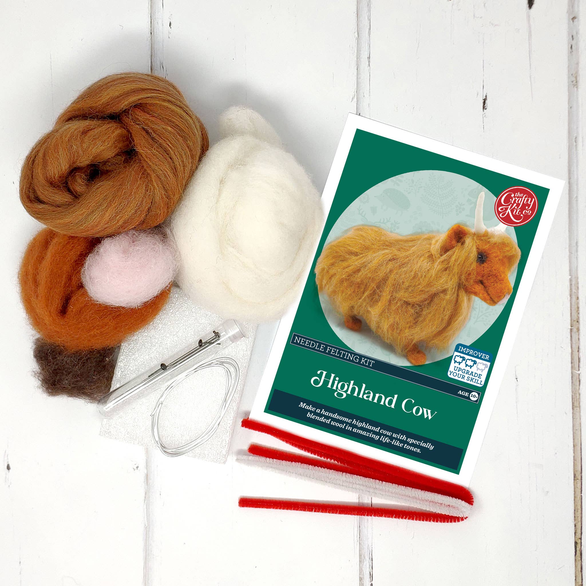 The Crafty Kit Highland Cow Needle Felting Craft Kit at Bibelot Leek