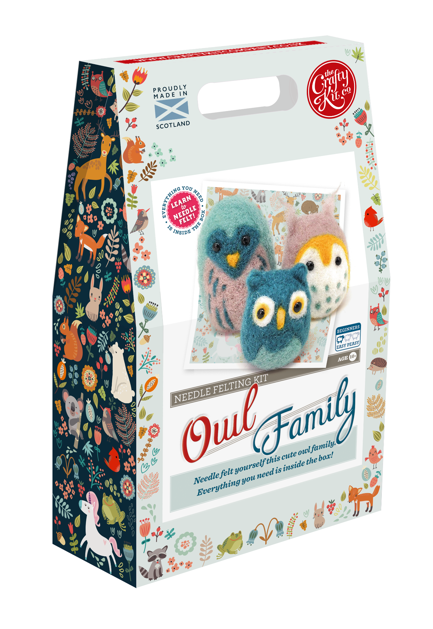 The Crafty Kit Owl Family Needle Felting Craft Kit at Bibelot Leek