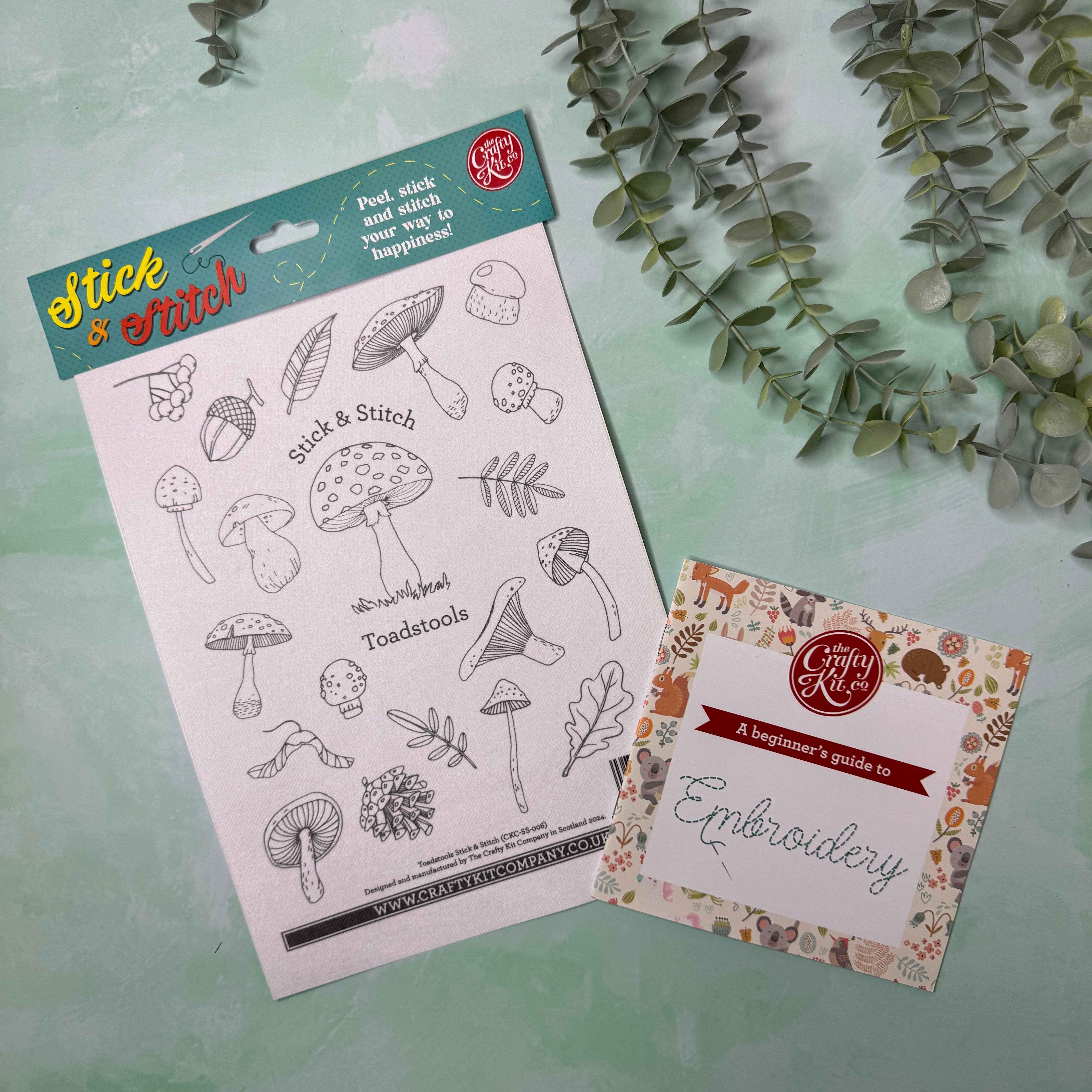The Crafty Kit Toadstools Stick & Stitch Embroidery at Bibelot Leek