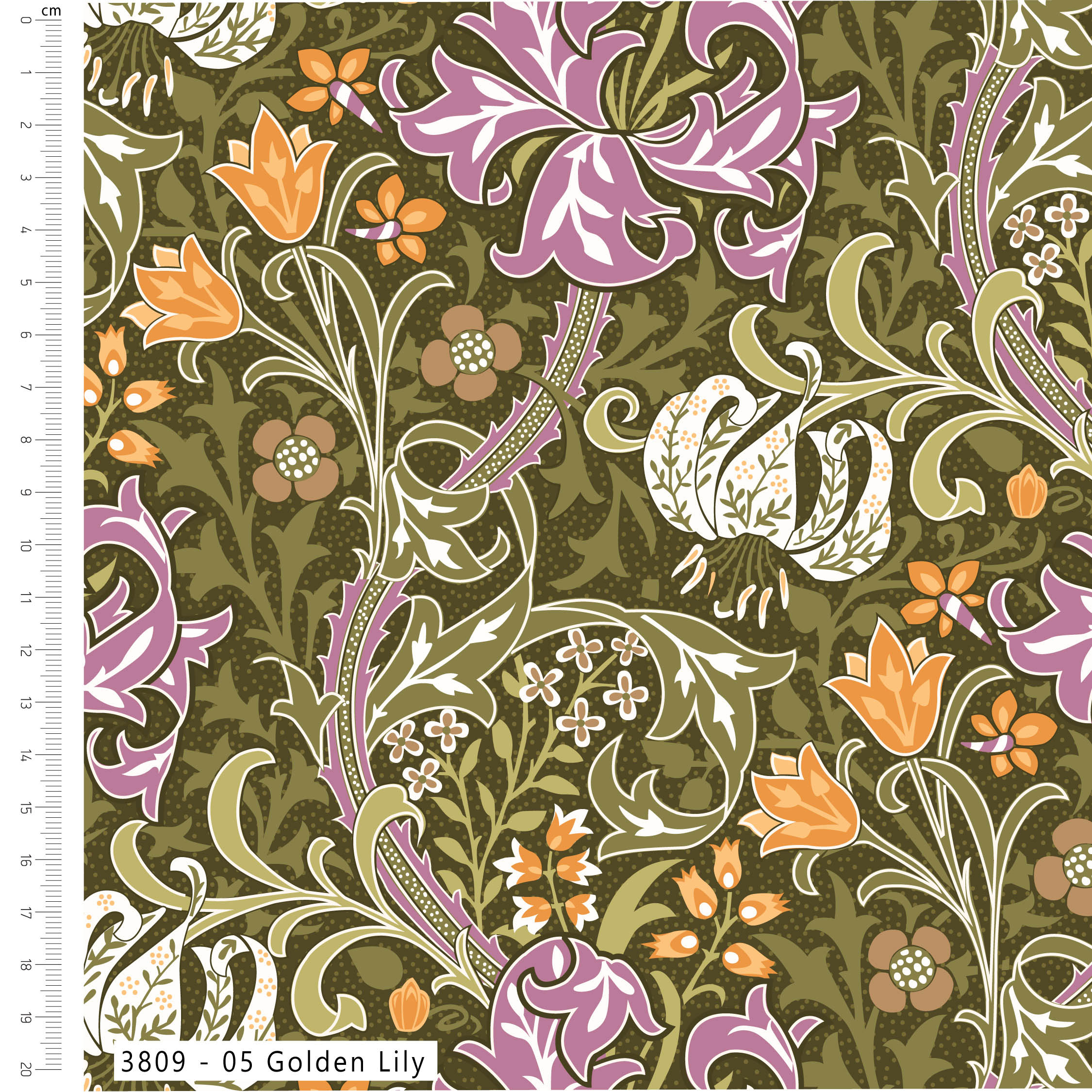 V&A William Olive Orchard - Golden Lily 3809-05 at Bibelot Leek UK Stockist
