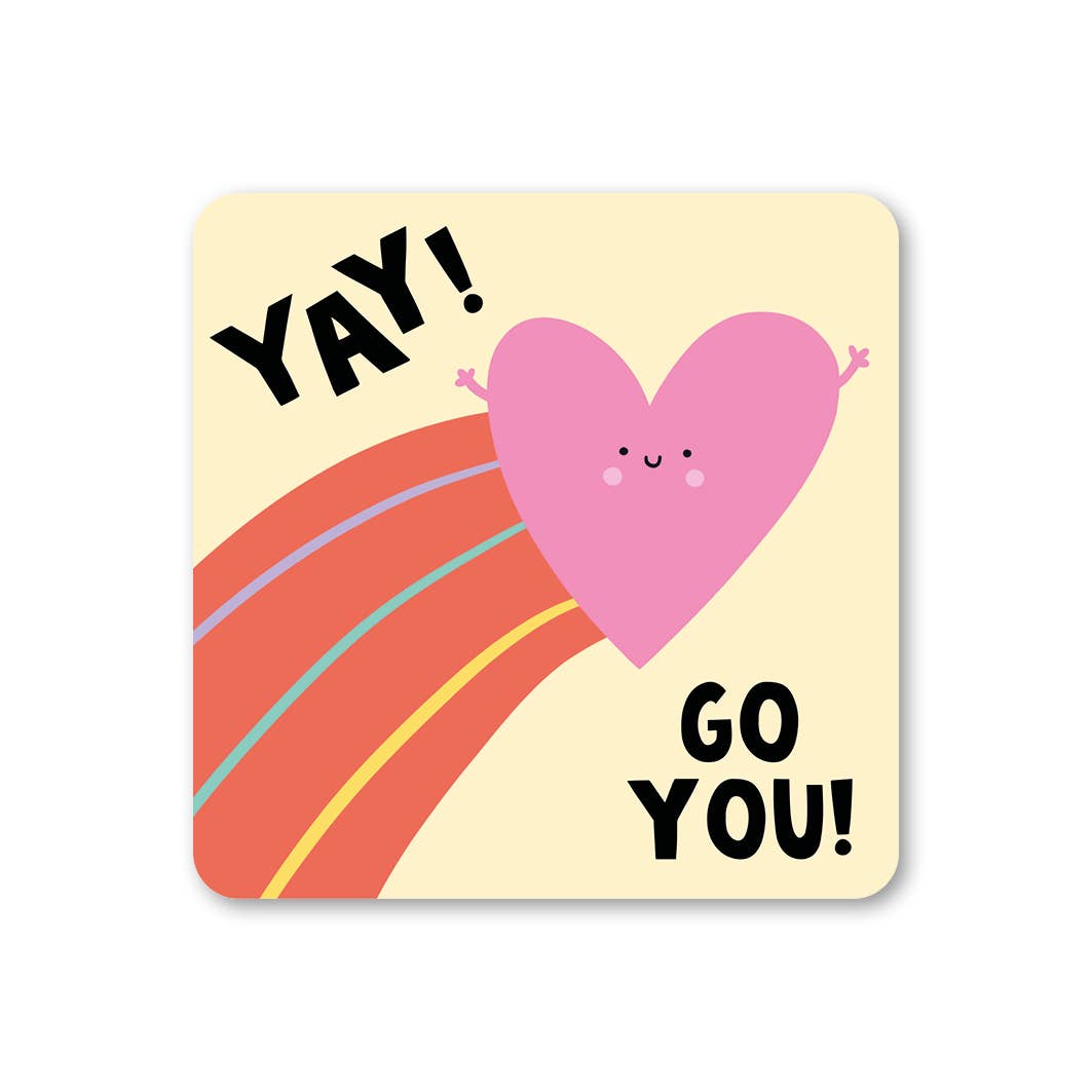 Lucy Maggie Designs Yay Go You Coaster at Bibelot, Leek