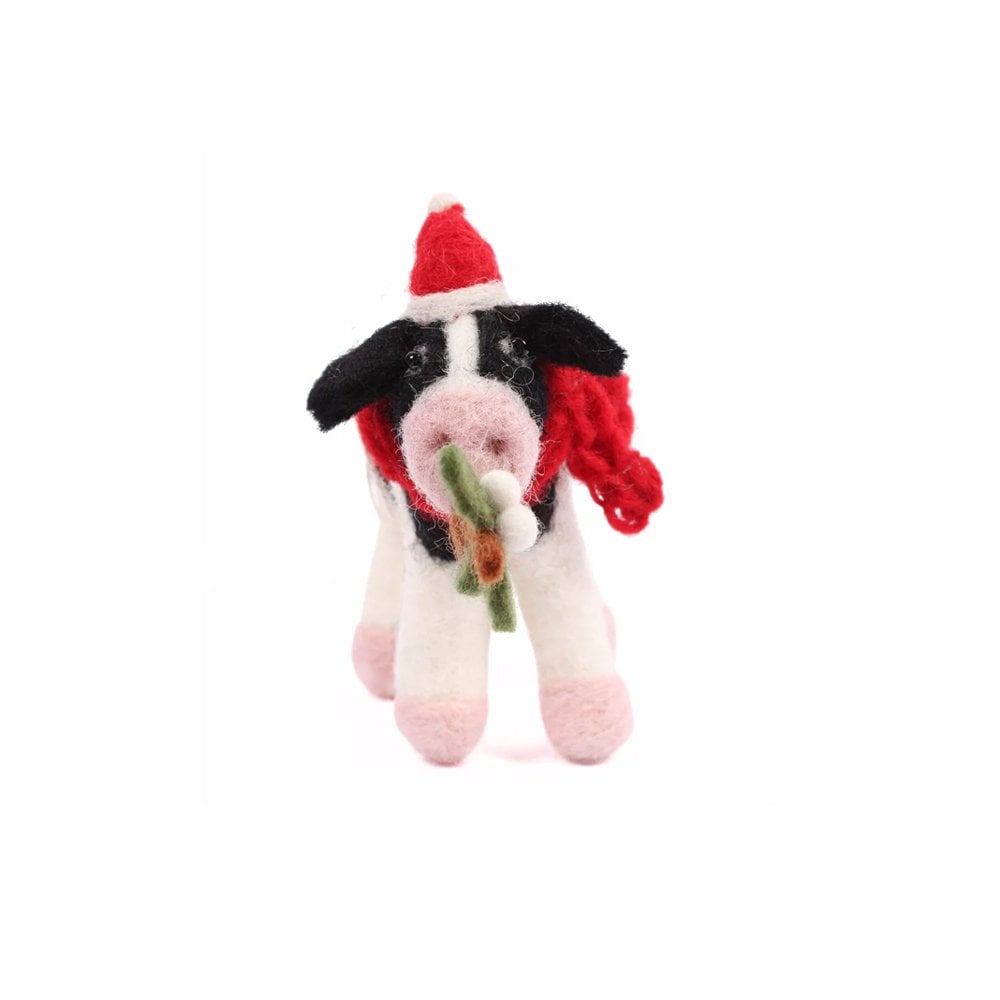 Amica Christmas Calf with Mistletoe Felt Decoration at Bibelot Leek UK Stockist