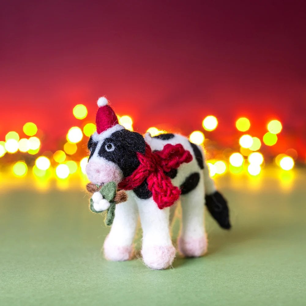 Amica Christmas Calf with Mistletoe Felt Decoration at Bibelot Leek UK Stockist