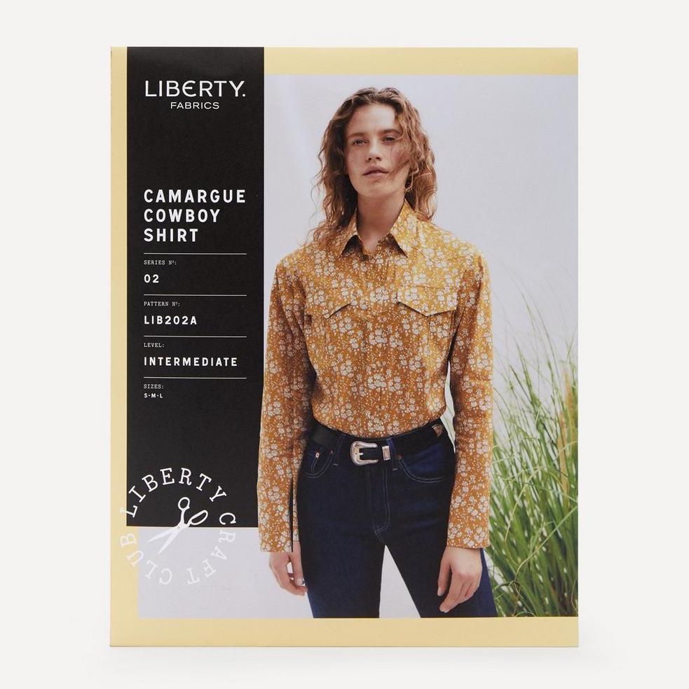 Liberty Fabrics Camargue Cowboy Shirt Sewing Pattern Size XL-XXL image 0