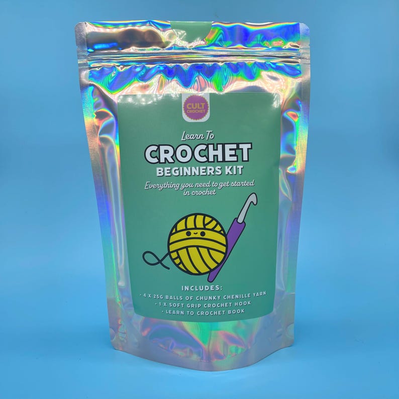 Cult Crochet Learn To Crochet Kit | Chunky Chenille Yarn | Beginner Kit at Bibelot Leek, UK Stockist