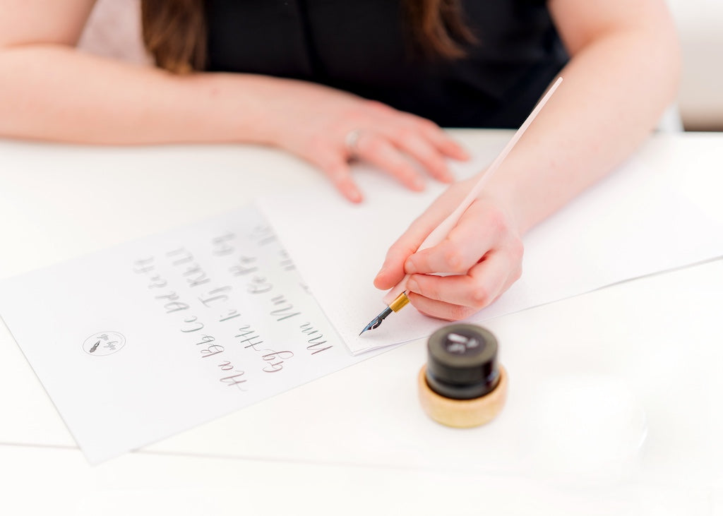 Dip pen modern calligraphy workshop for beginners with Inky Nib Calligraphy at Bibelot Leek
