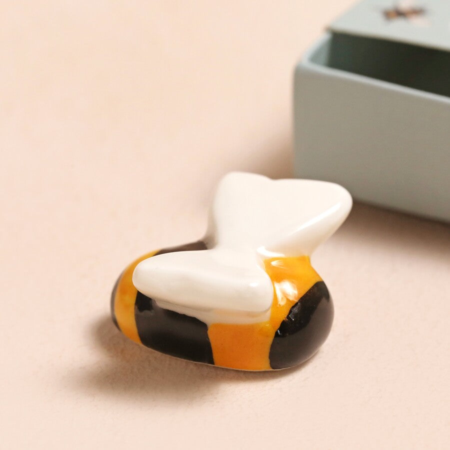 Lisa Angel Tiny Matchbox Ceramic Bee Token at Bibelot Leek