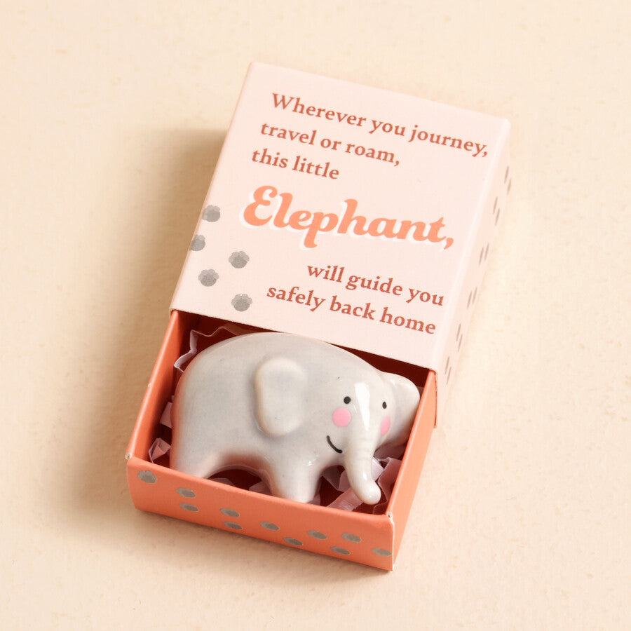 Lisa Angel Tiny Matchbox Ceramic Elephant Token at Bibelot Leek