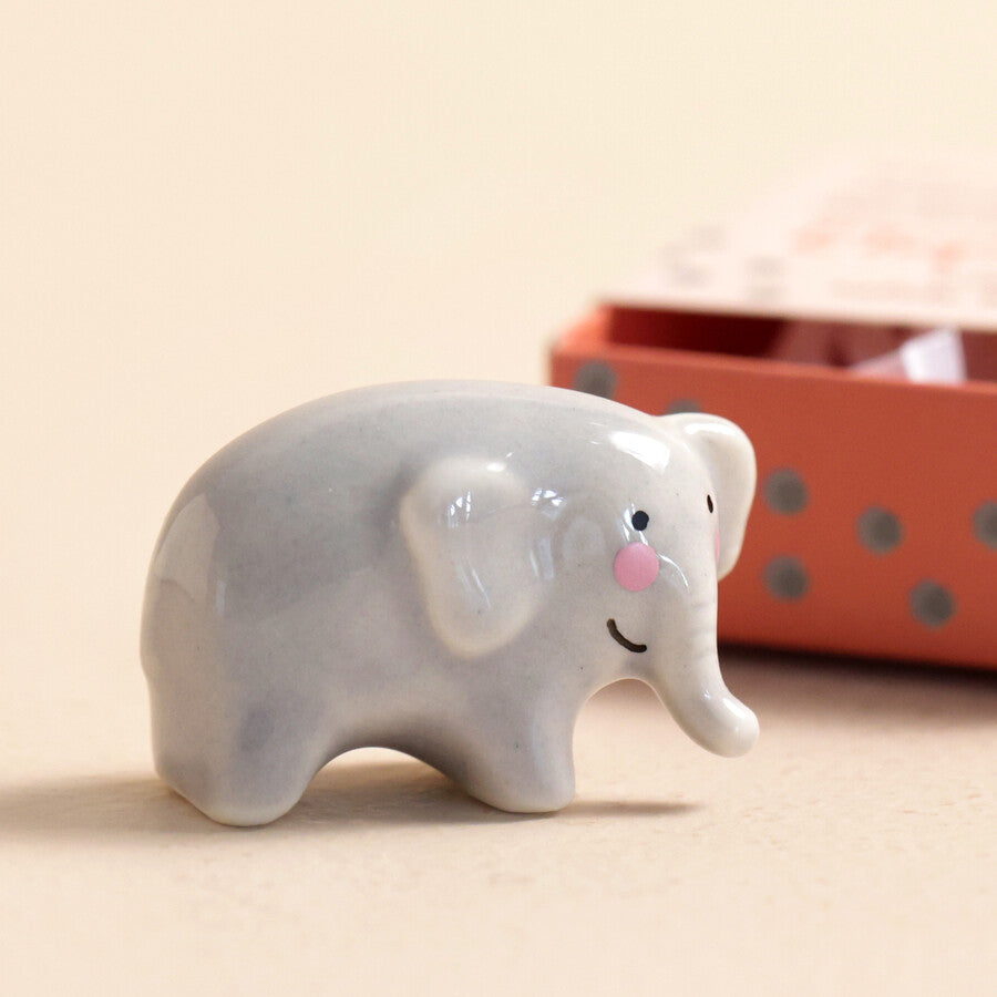 Lisa Angel Tiny Matchbox Ceramic Elephant Token at Bibelot Leek