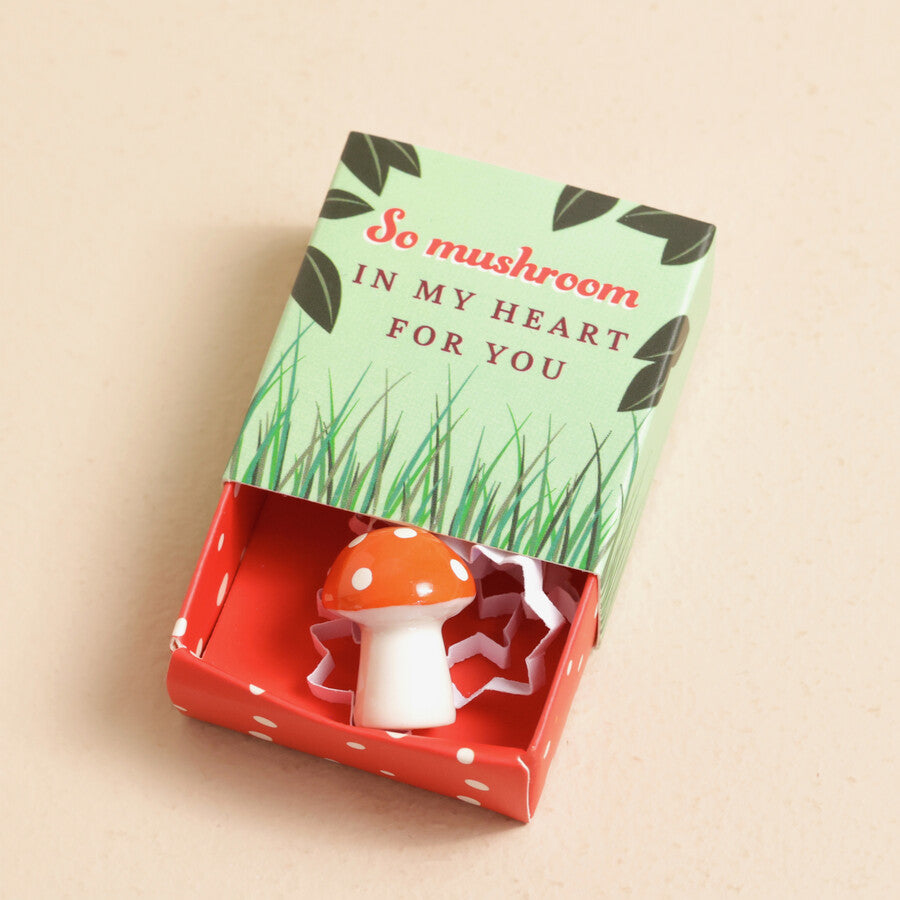 Lisa Angel Tiny Matchbox Ceramic Mushroom Token at Bibelot Leek